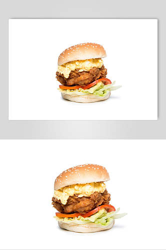 白菜白底汉堡食物图片