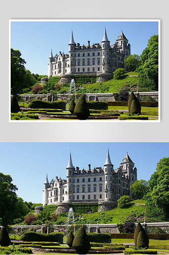 绿色树林城堡城市风景建筑壁纸图片
