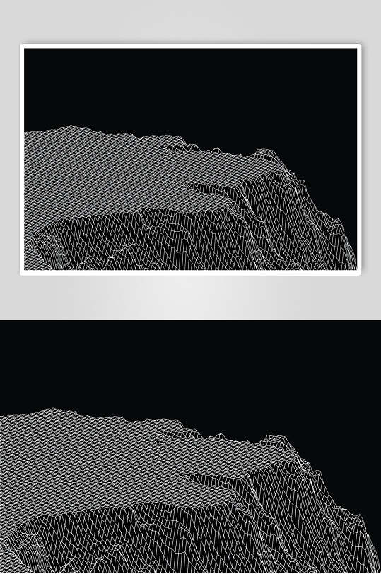 简约石头黑色抽象几何纹理矢量素材-众图网