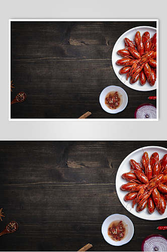 创意麻辣小龙虾餐饮摄影图