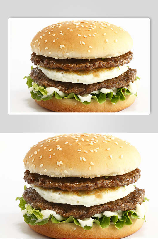 招牌白底汉堡食物图片