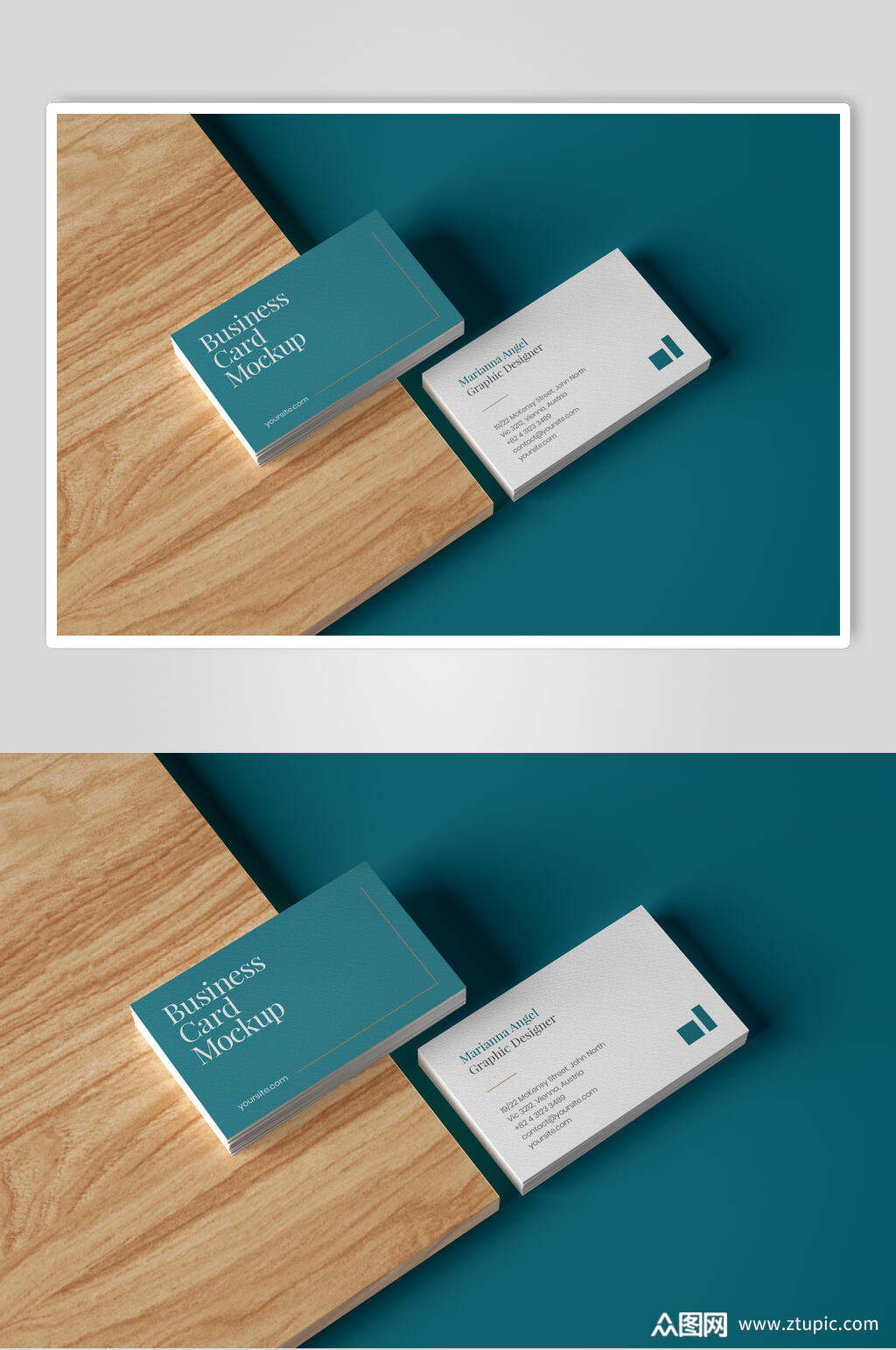 长方形英文字母木地板名片样机模板下载-编号4478479-众图网