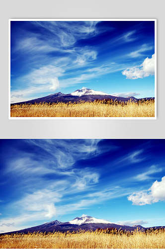 草原蓝天户外风景摄影图