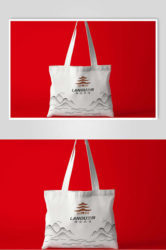 布袋民宿酒店品牌VI样机-众图网