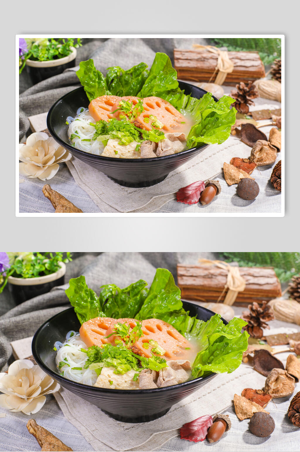莲藕时尚米线美食摄影图片素材
