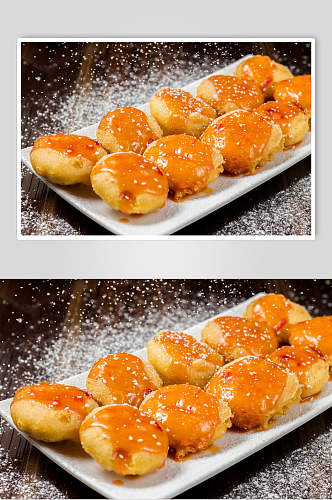 南瓜饼烧烤油炸美食图片