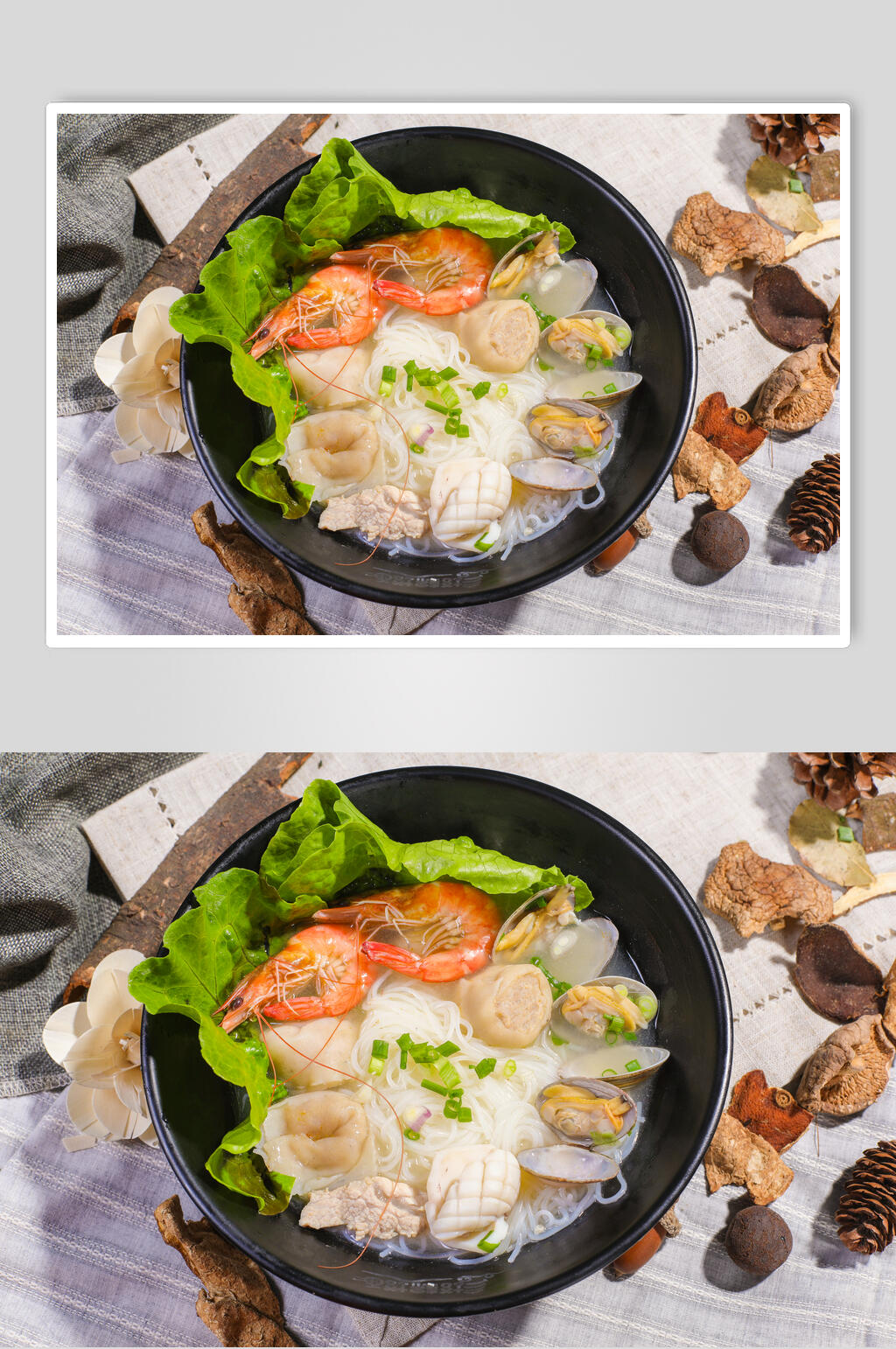 招牌海鲜面面食食物摄影图片素材