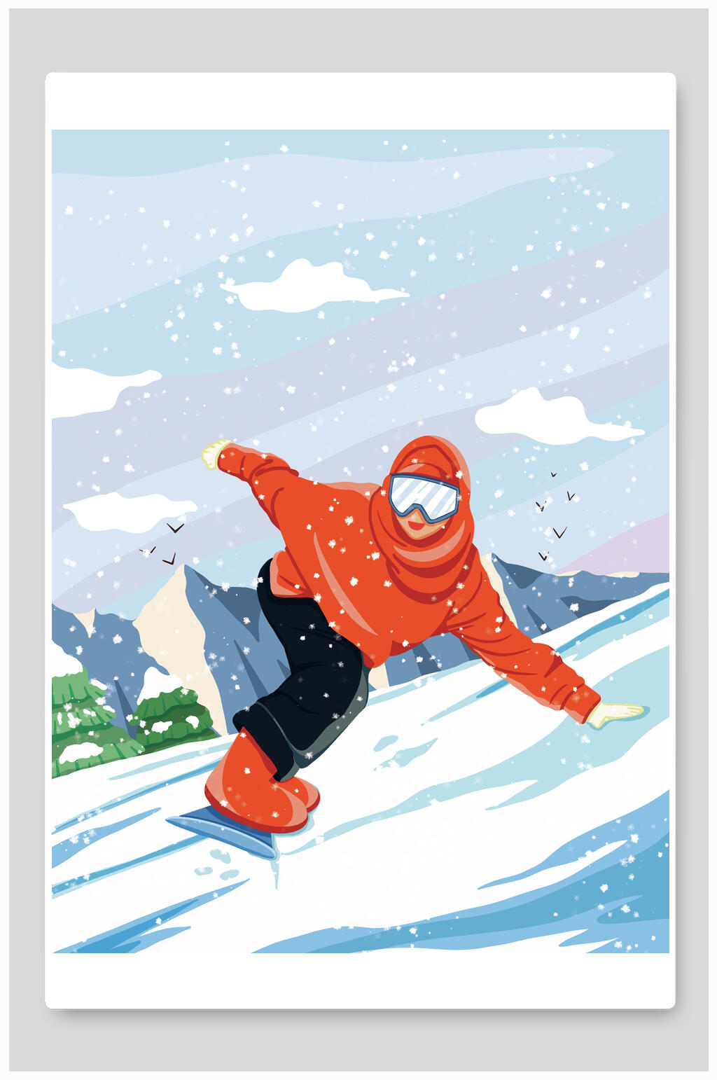冬奥会滑雪图片绘画图片