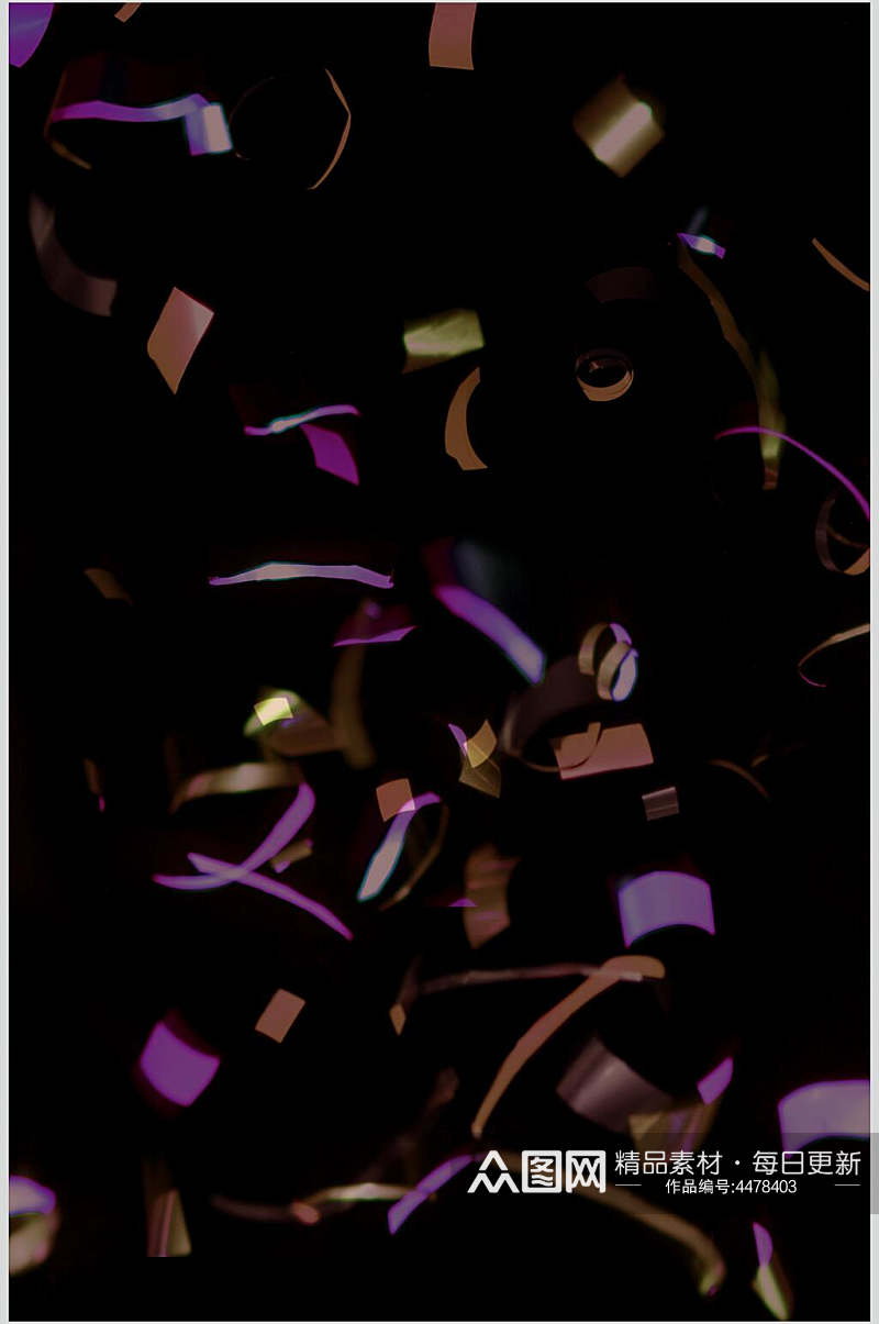 紫色创意彩带珠闪纸片图片素材