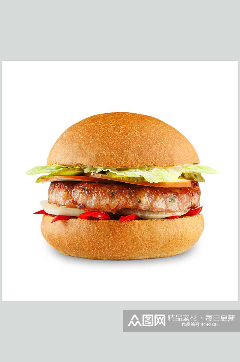 营养白底汉堡食物高清图片素材