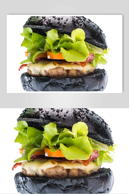 招牌黑馍馍餐饮汉堡美味效果图高清图片