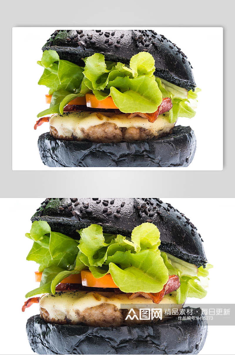 招牌黑馍馍餐饮汉堡美味效果图高清图片素材
