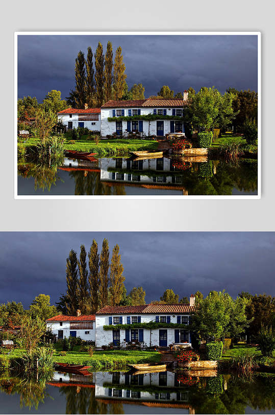 草地建筑户外风景图片