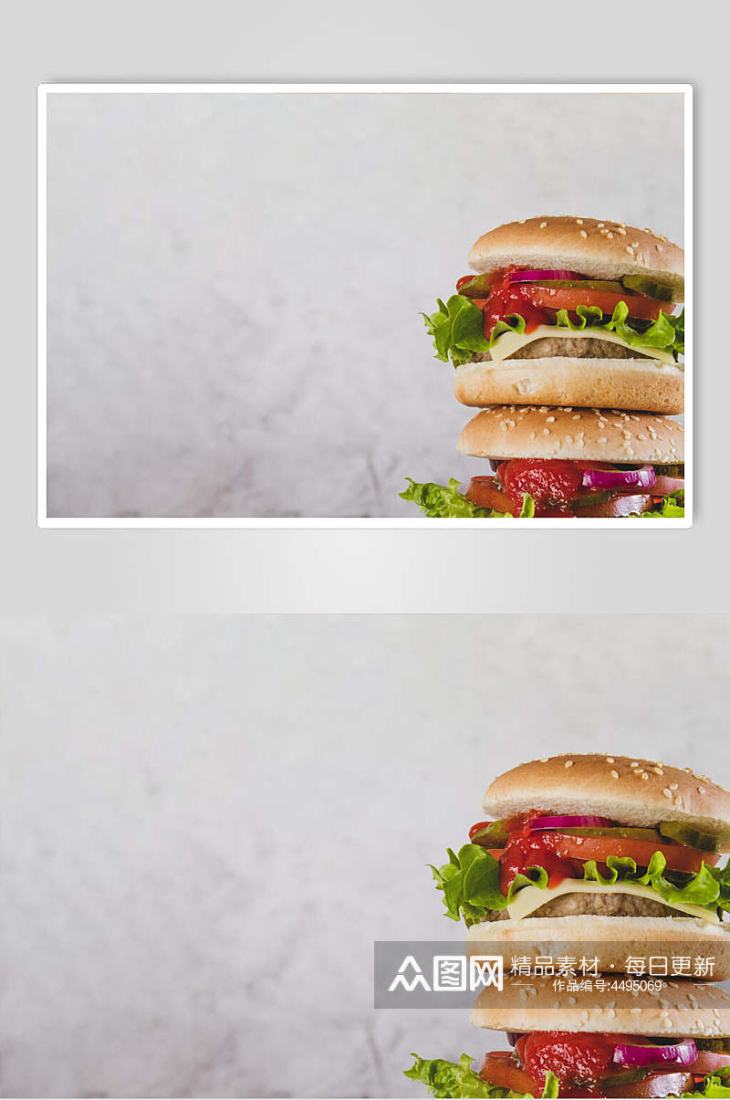 营养餐饮汉堡美味效果图高清图片素材
