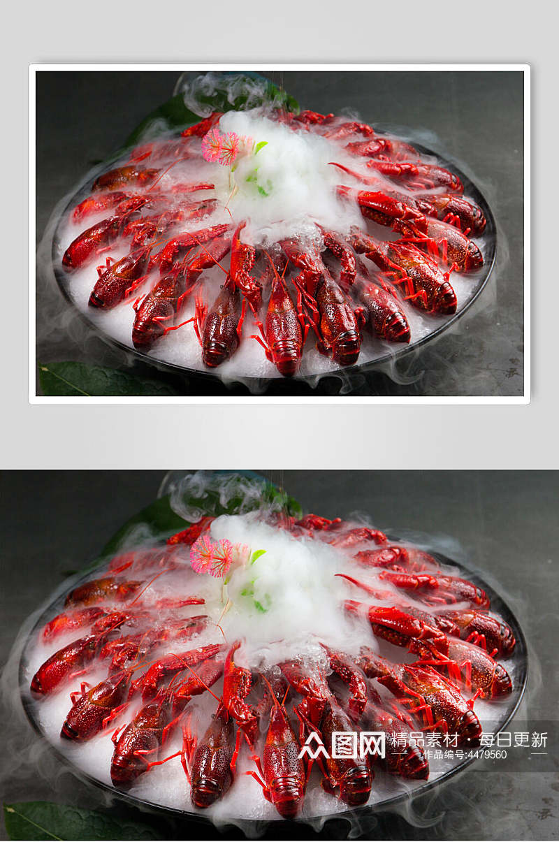 冰镇美味麻辣小龙虾餐饮食品摄影图素材