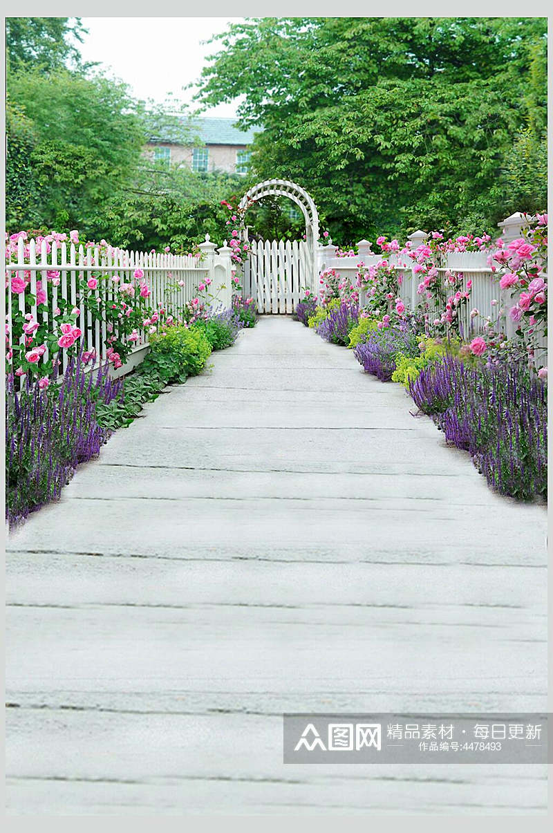 花朵婚礼道路背景图片素材