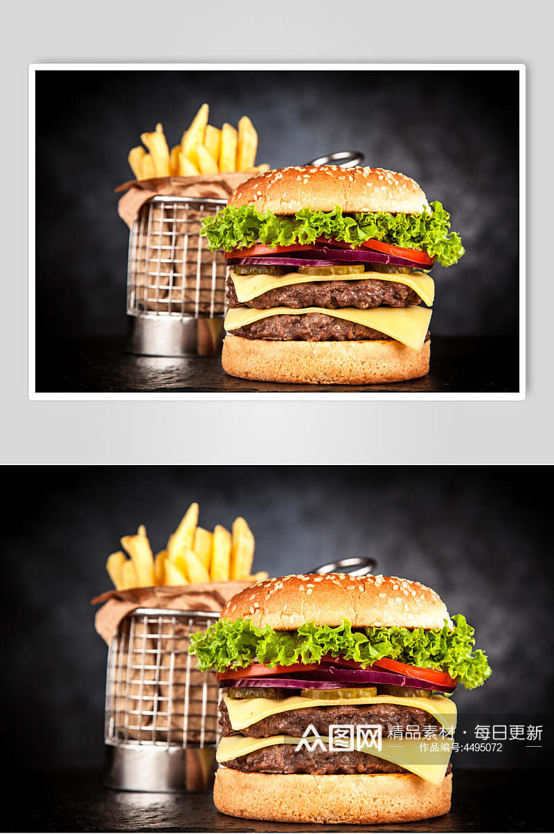 飘香牛排餐饮汉堡美味效果图高清图片素材