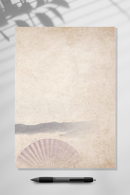 复古折扇中国风信纸背景WORD-众图网