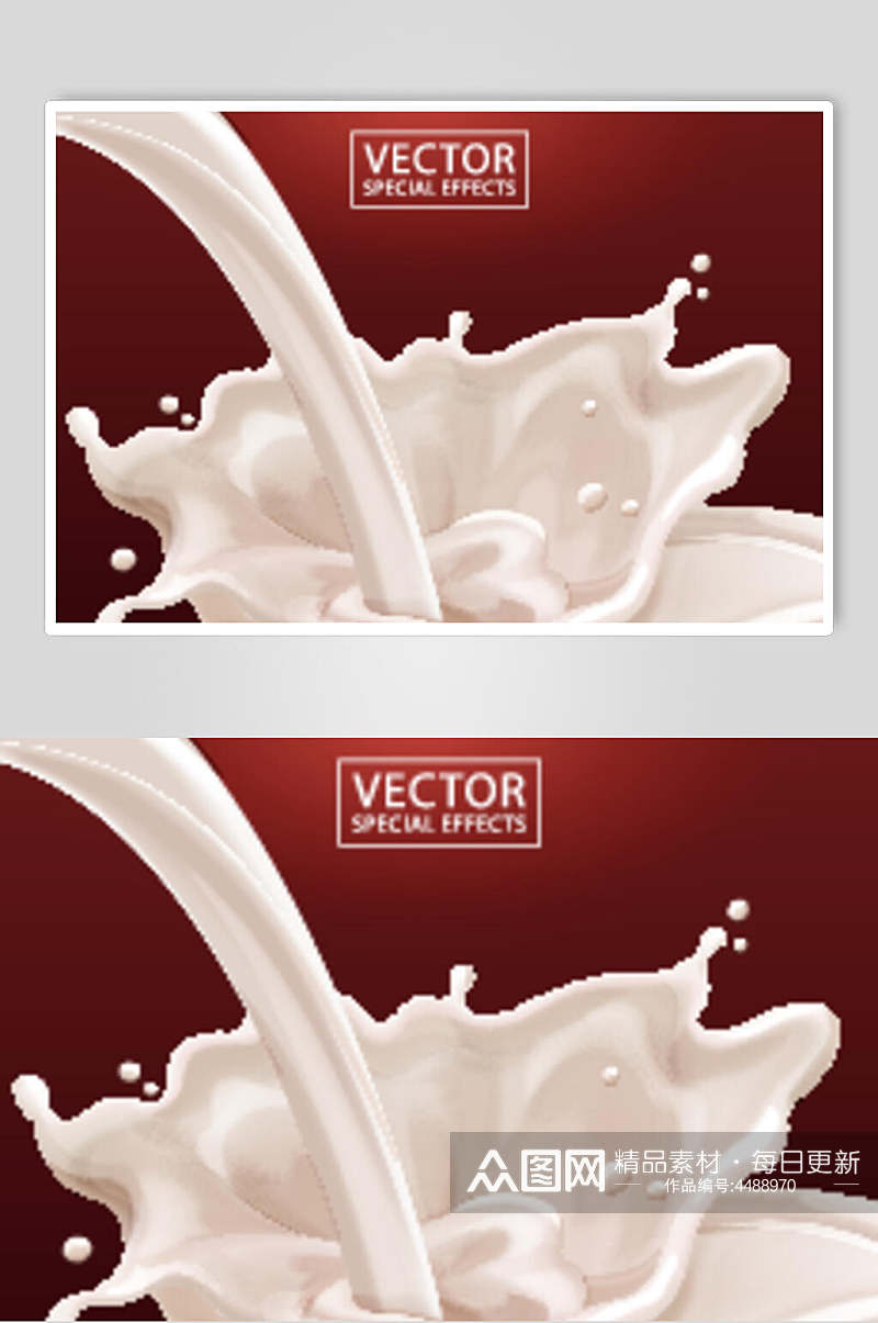 简约牛奶制品合成广告矢量素材素材
