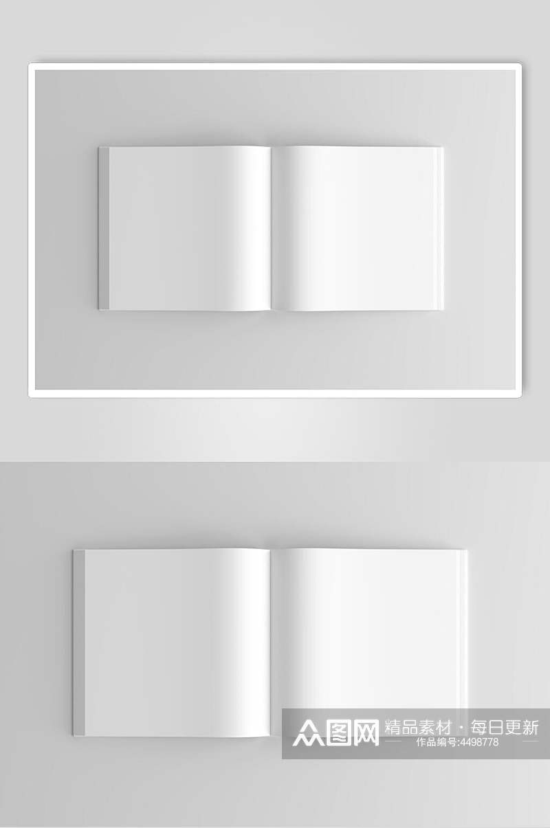 打开的白色书籍可贴图样机素材