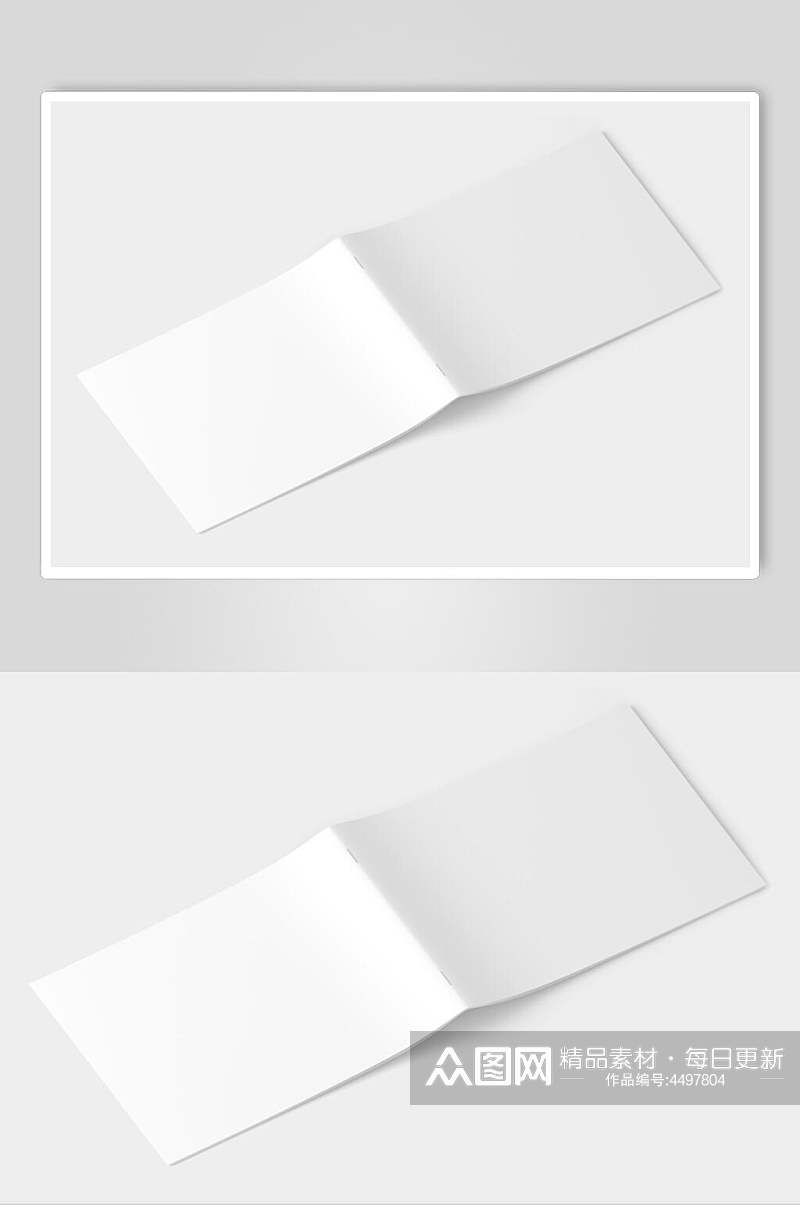 两页白色书皮封面样机素材