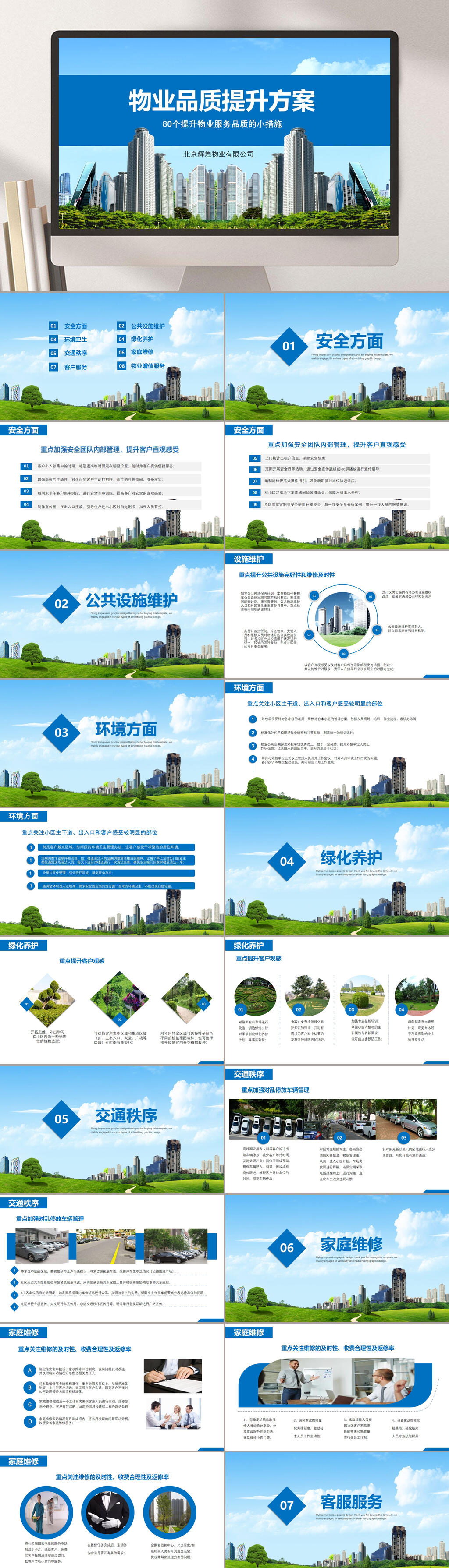 简约物业品质提升管理课件PPT素材