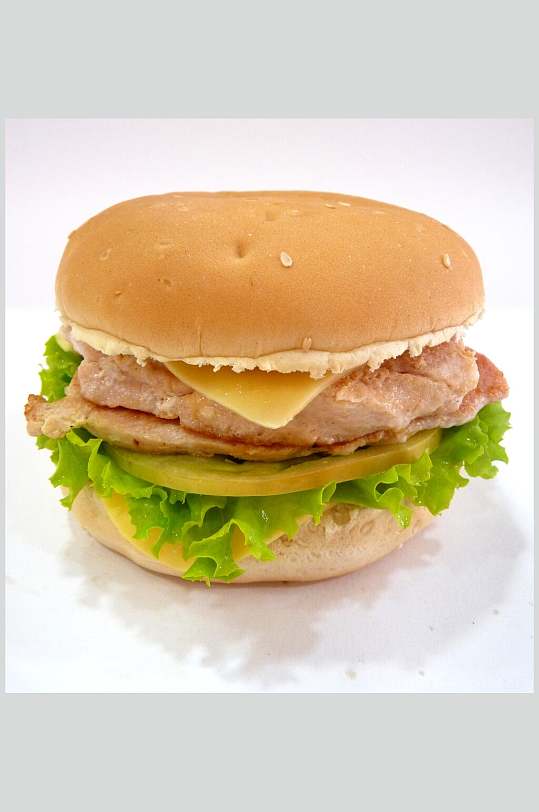 实物白底汉堡食物图片
