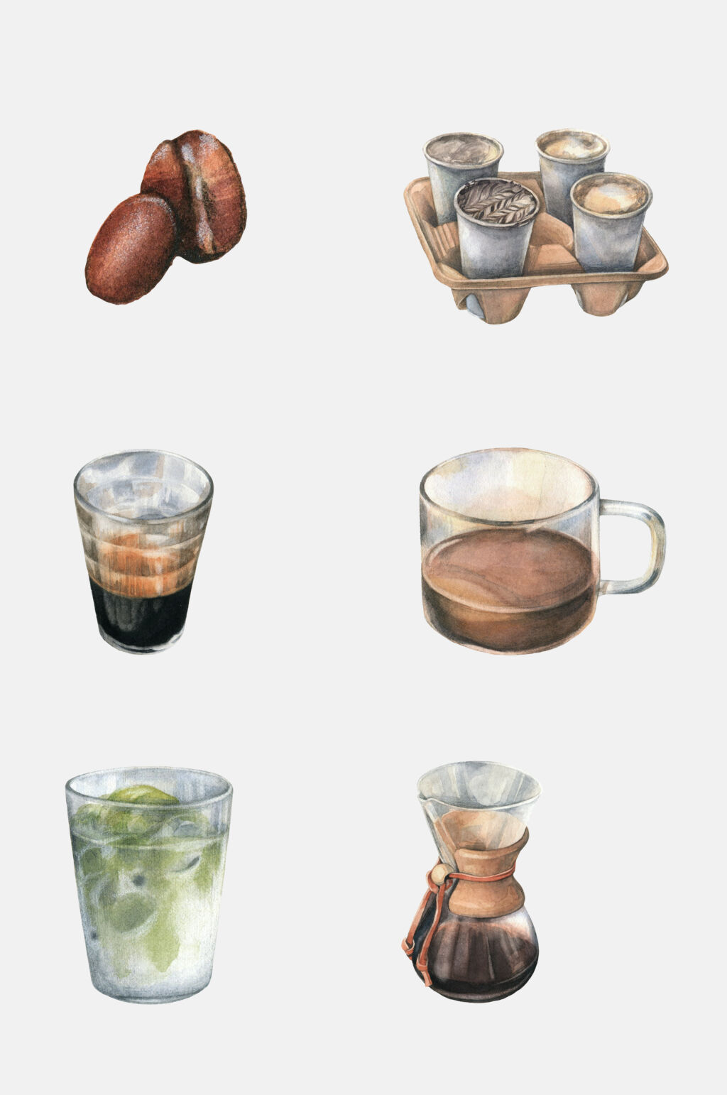 抹茶复古咖啡免抠素材素材