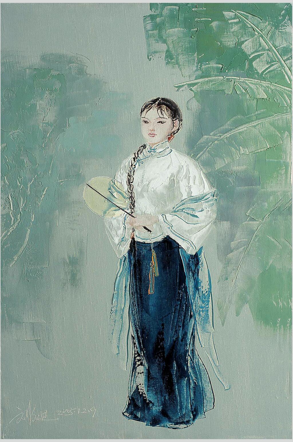 女孩唯美艺术美术画图片素材