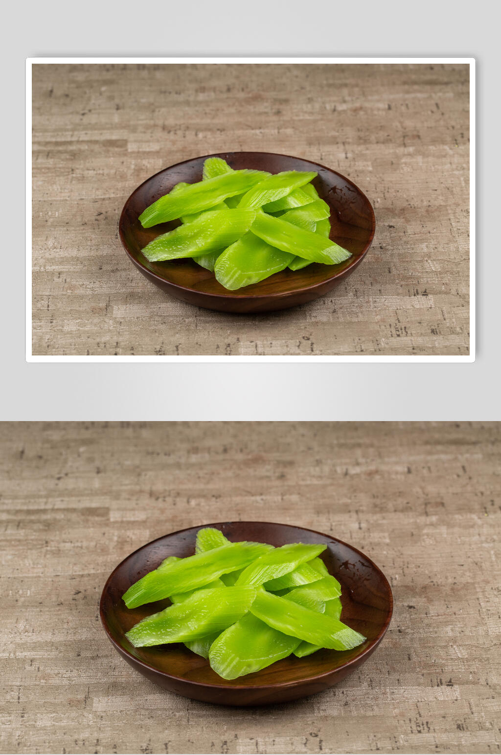 莴笋木纹底火锅配菜图片素材