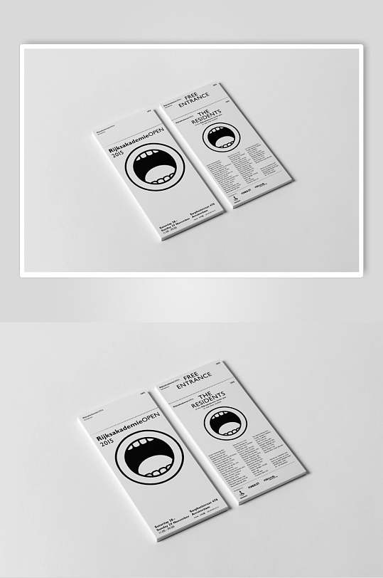 圆形英文字母黑灰卡纸卡片样机