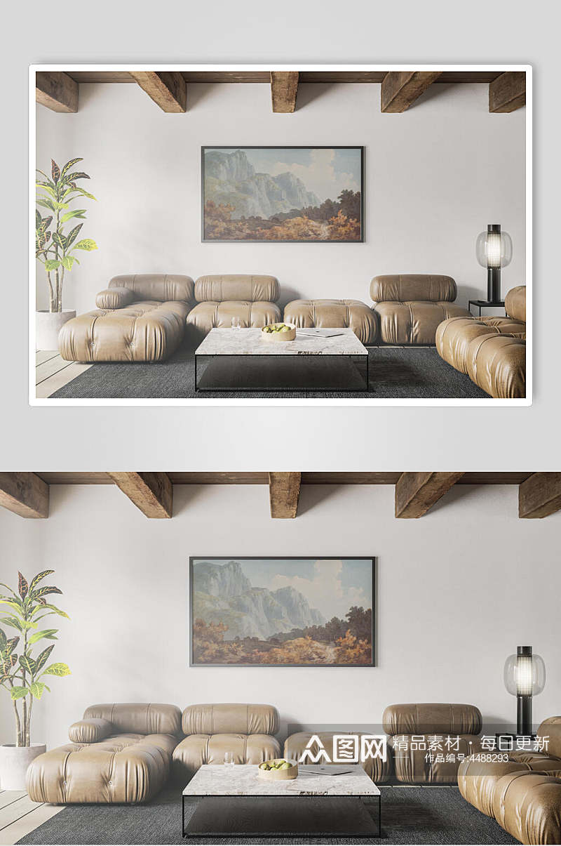 沙发壁画植物家居相框装饰画样机素材