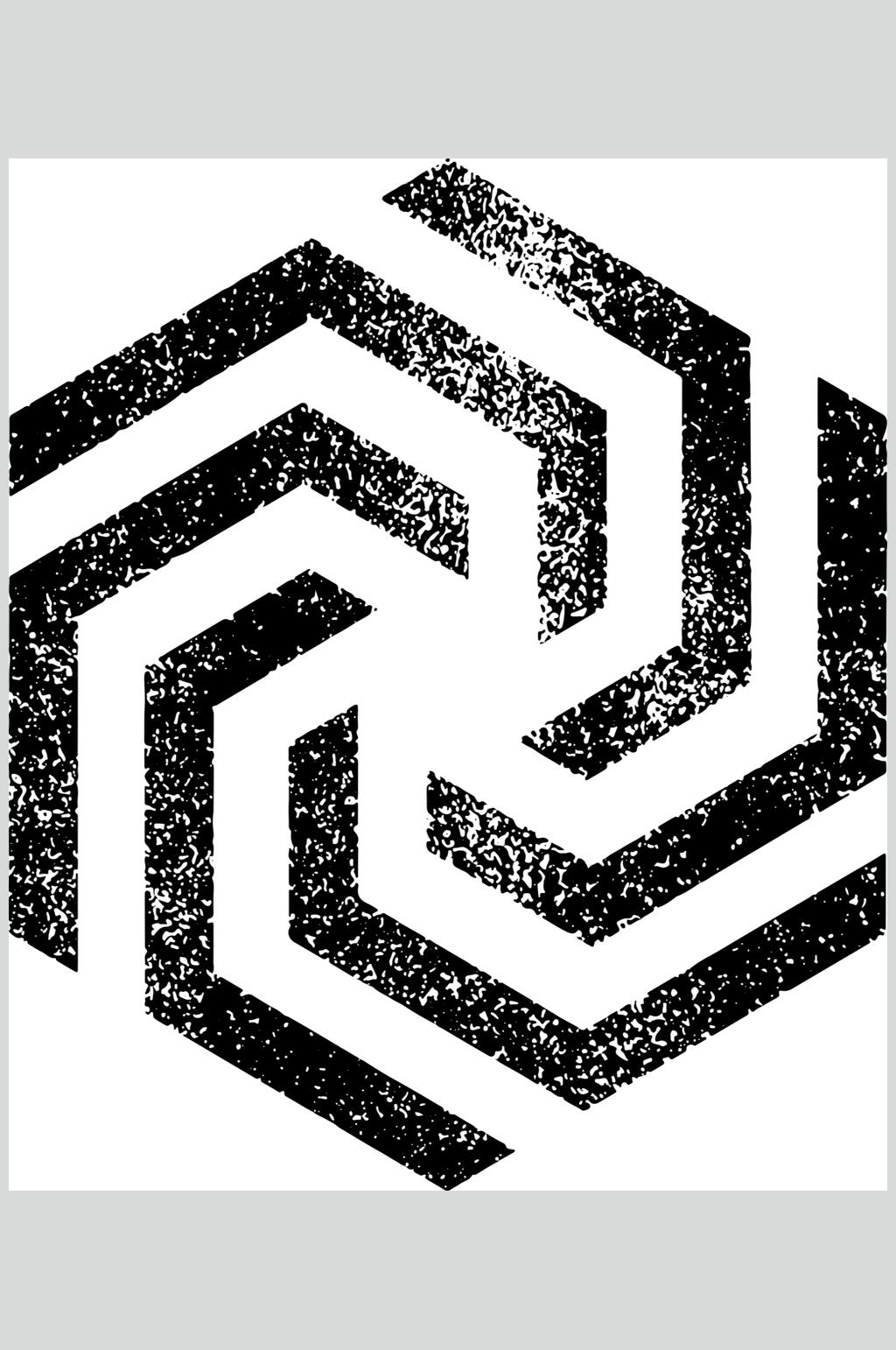 简约颗粒黑色手绘几何图形矢量素材素材