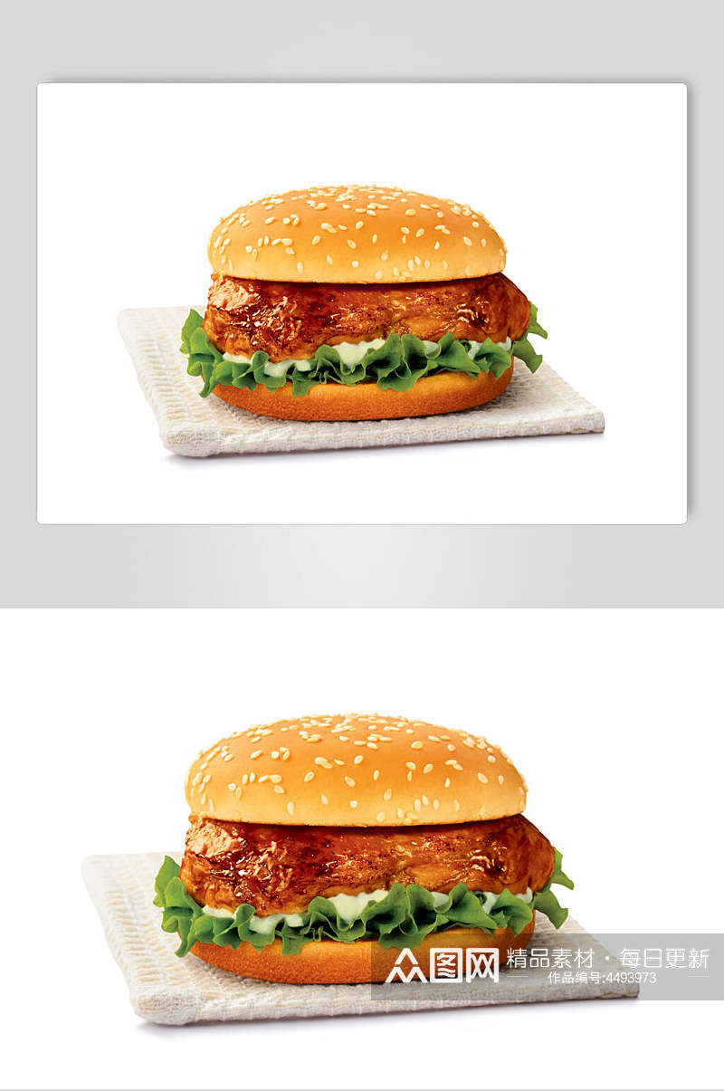 招牌白底汉堡食物图片素材