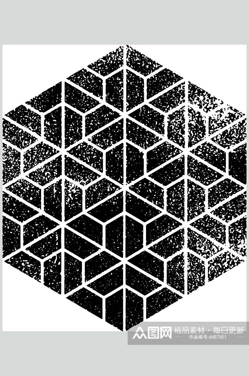 线条颗粒黑色手绘几何图形矢量素材素材