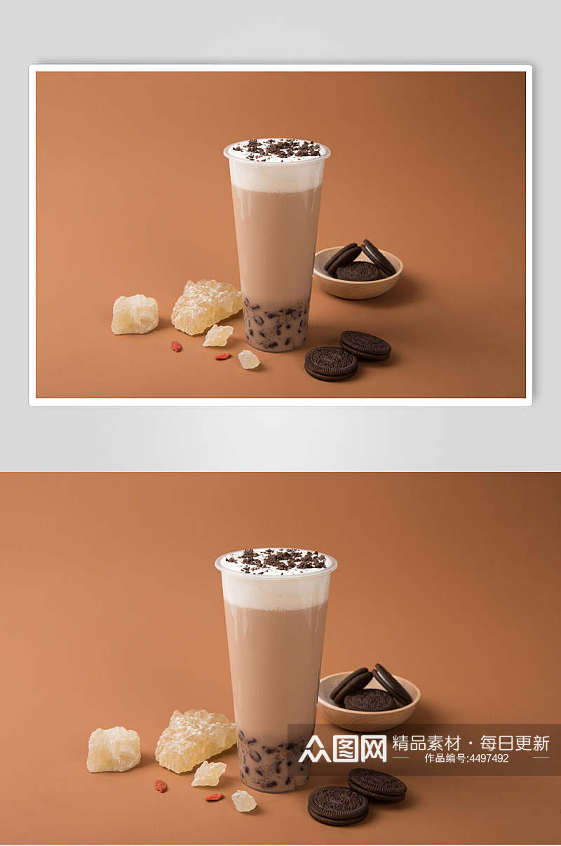 创意奥利奥餐饮奶茶摆拍图片素材
