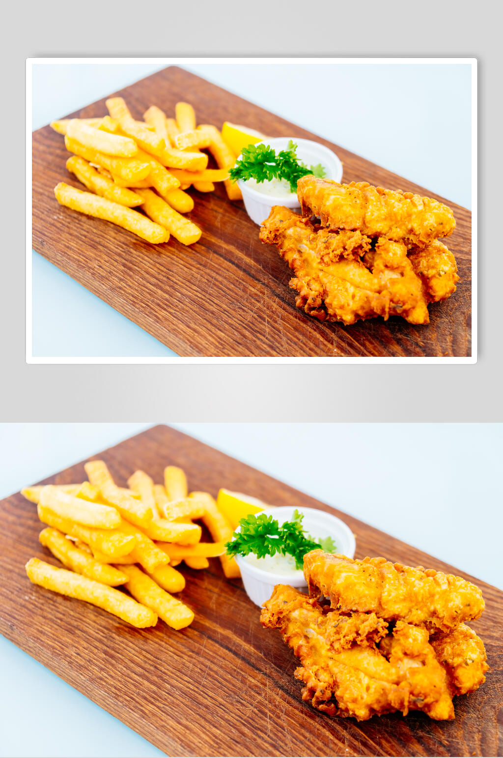 鸡腿薯条酥脆炸鸡腿食品图片素材