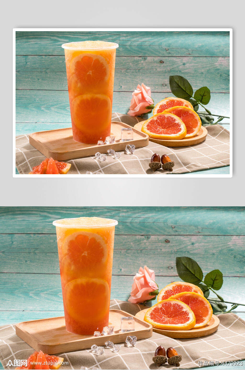 精品雪橙奶茶芋圆甜品摄影图素材