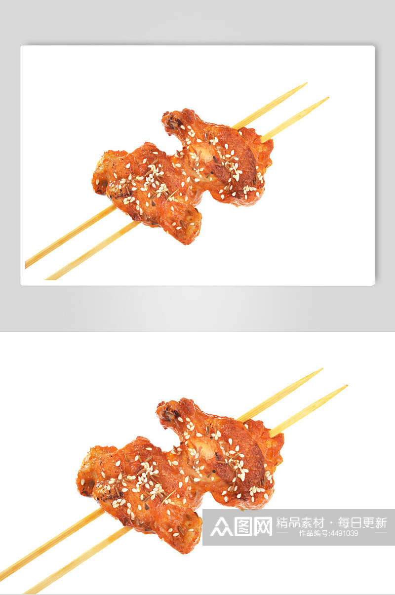 鸡跟鸡柳炸串烧烤餐饮高清图片素材