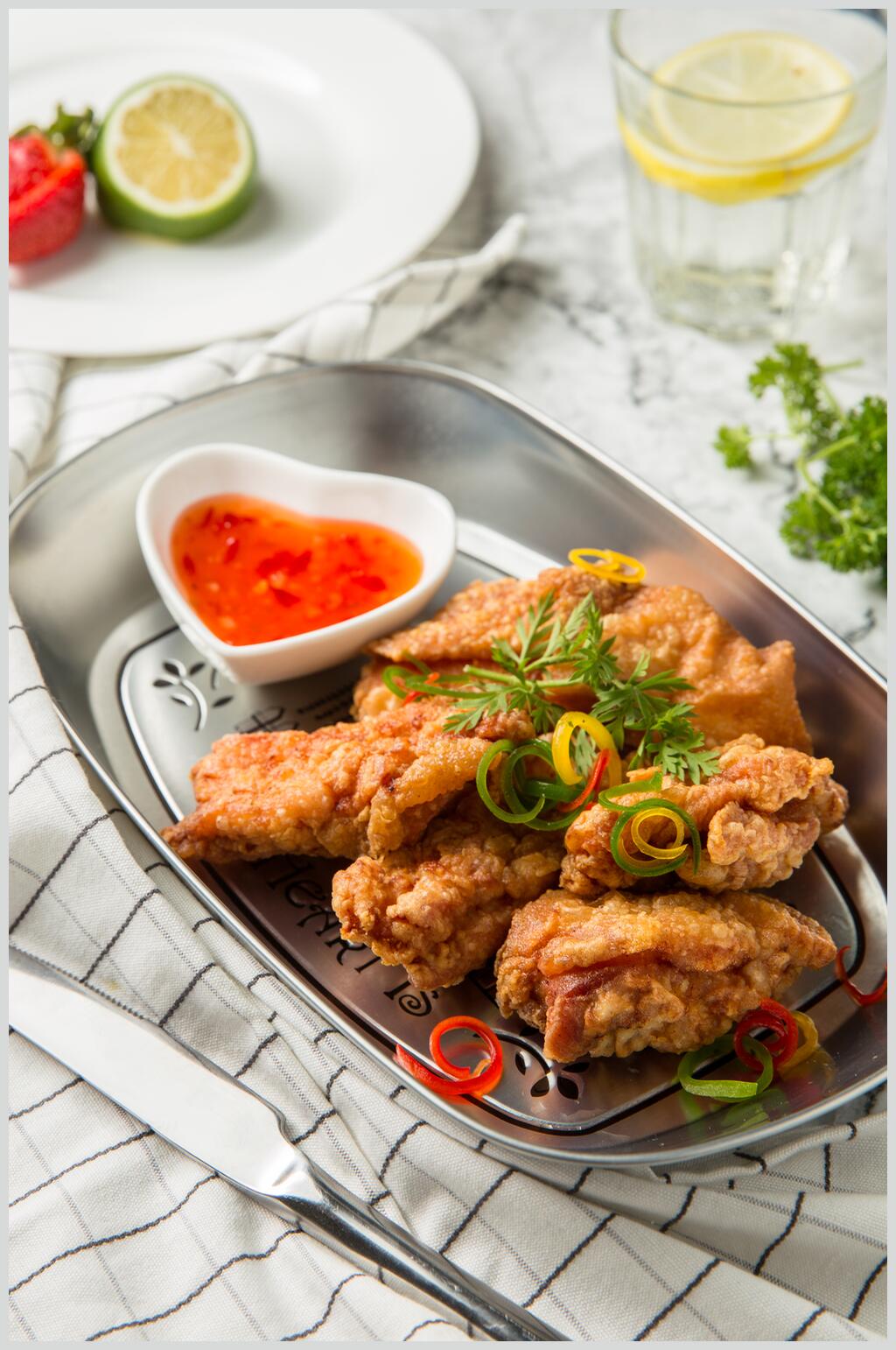 营养韩式炸鸡食品摄影图片素材