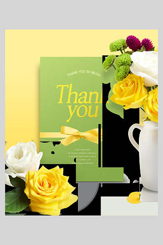 黄色母亲节花卉海报