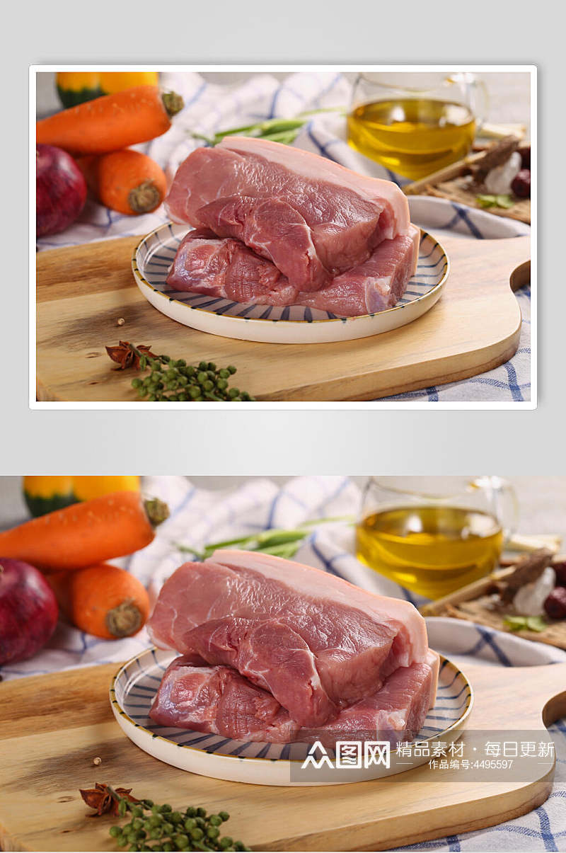 美味瘦肉食物猪肉摄影图素材