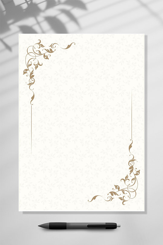 唯美卡通信纸背景WORD-众图网