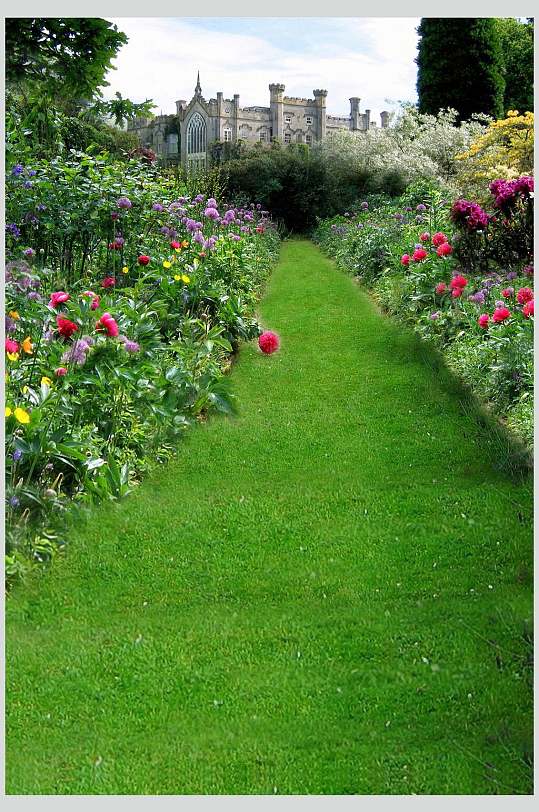 唯美草坪照相馆户外场景图片