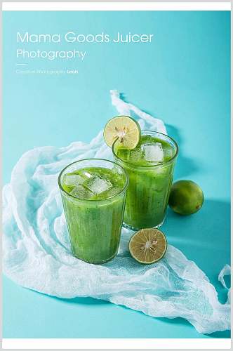 绿色绿皮柠檬奶茶甜品饮料图片