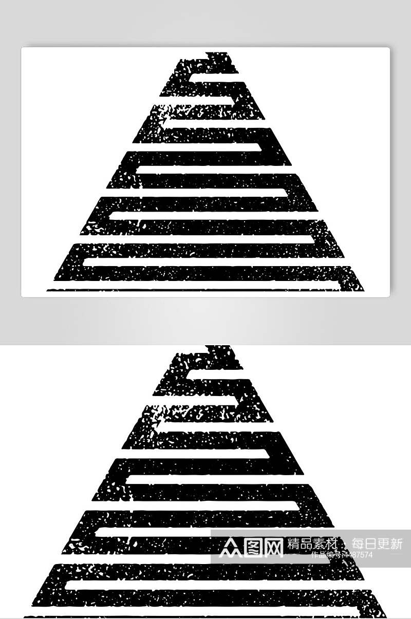 三角黑色简约手绘几何图形矢量素材素材