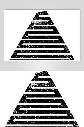 三角黑色简约手绘几何图形矢量素材