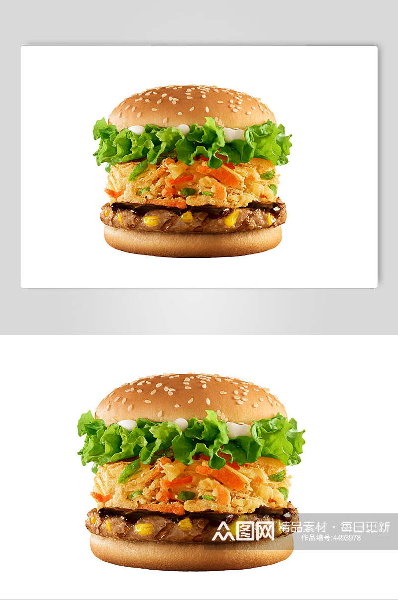 健康美味白底汉堡食物图片素材