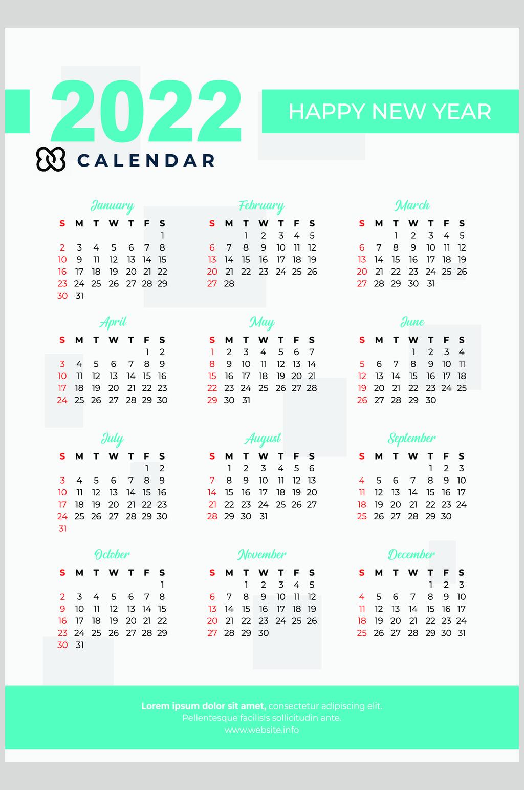 竖版虎年日历矢量素材素材