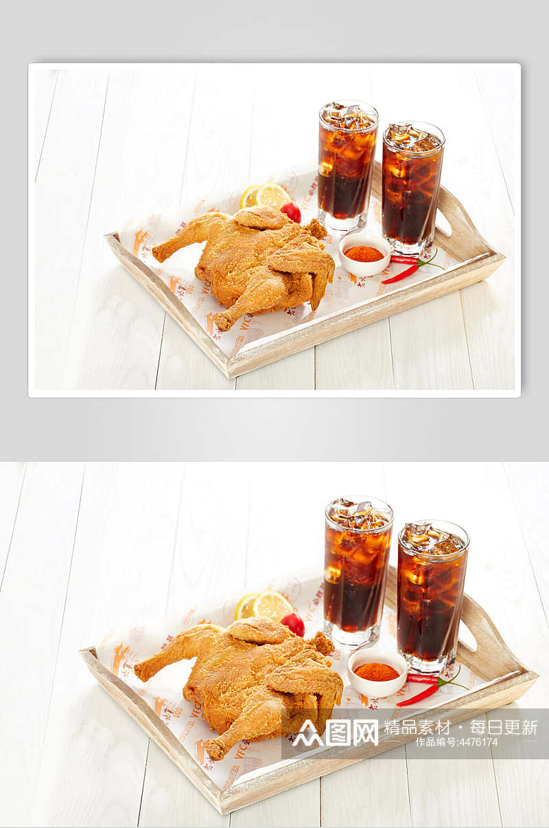 新鲜可乐鸡排肉食餐饮高清图片素材